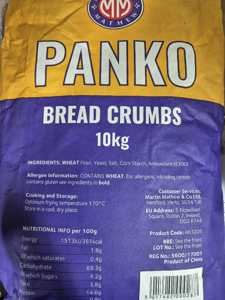 Panko Breadcrumbs 10kg sack